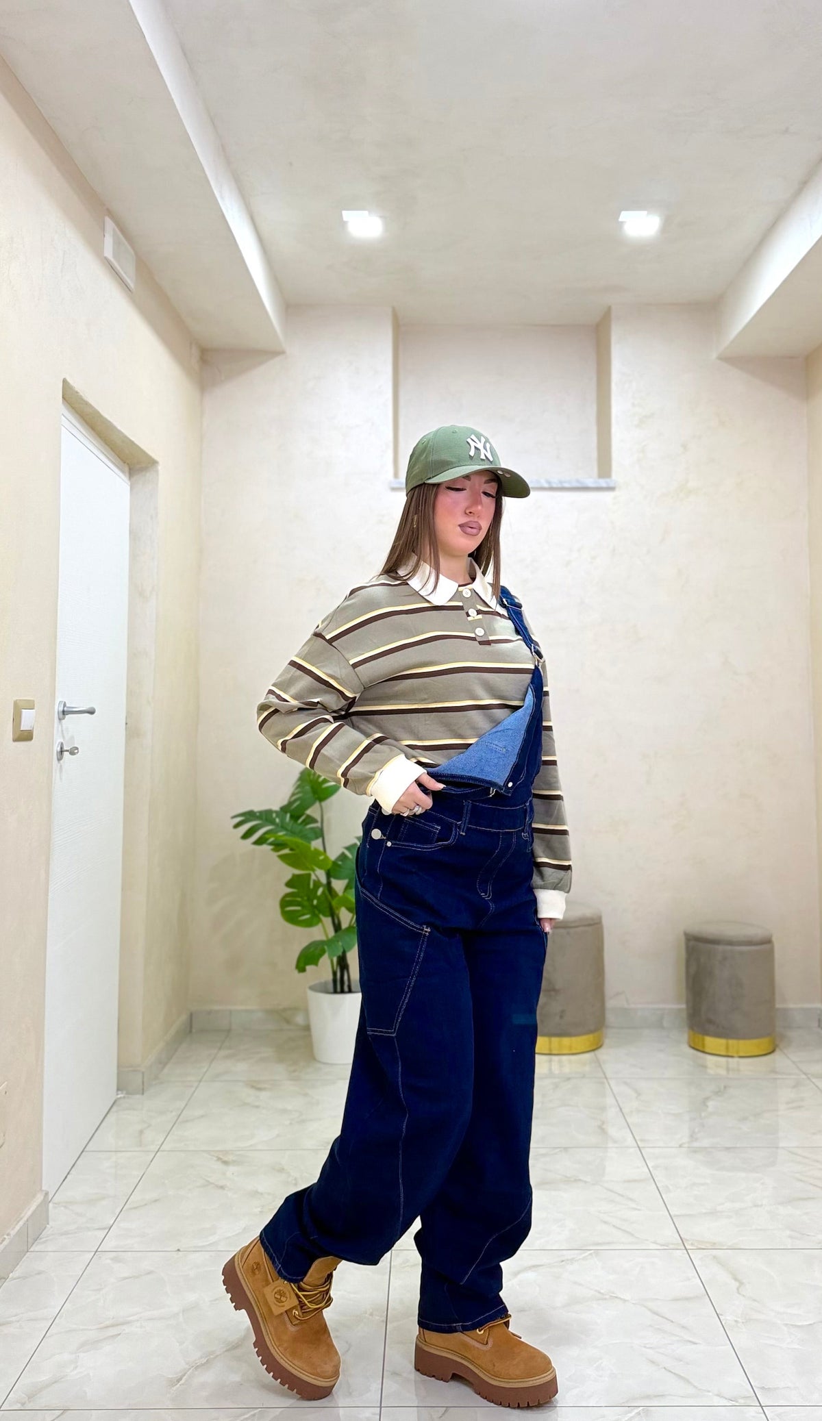 Salopette denim scuro