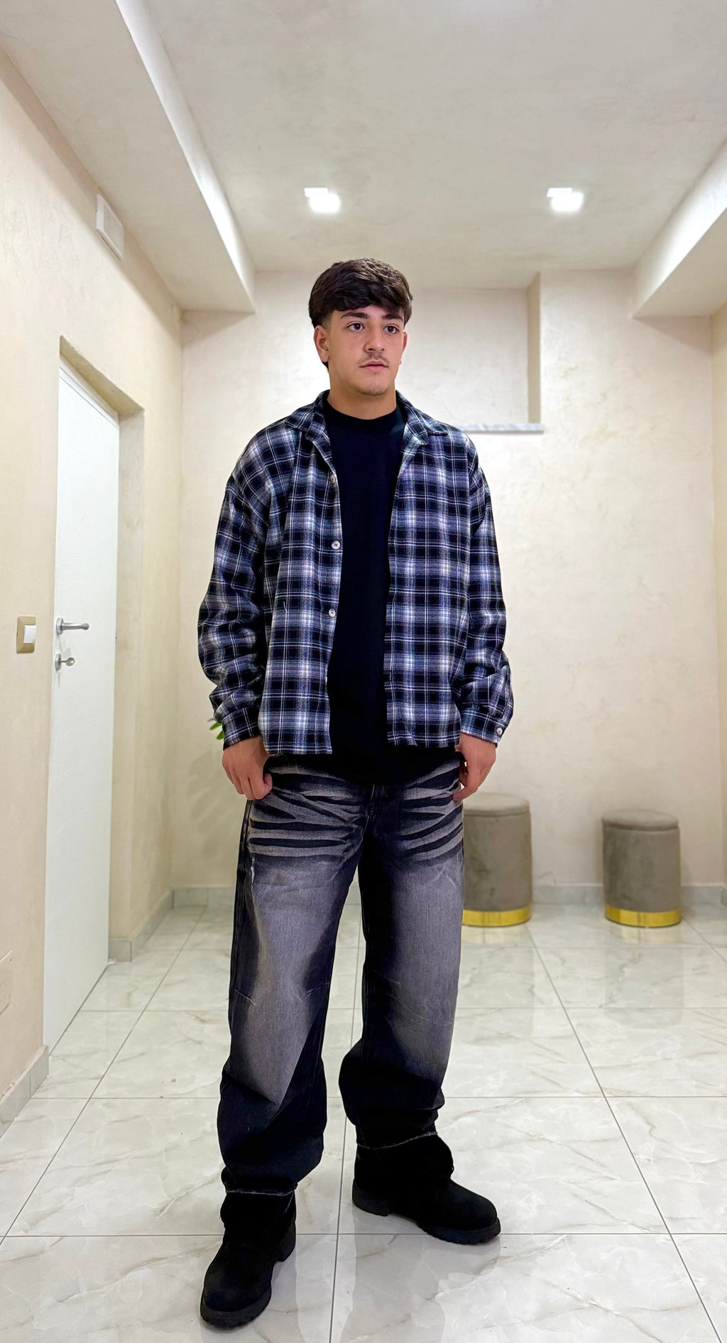 Jeans baggy black 8827