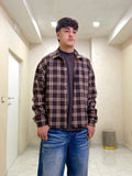 Camicia a quadroni brown