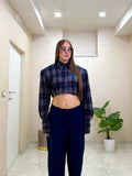 Camicia Crop “spalline”