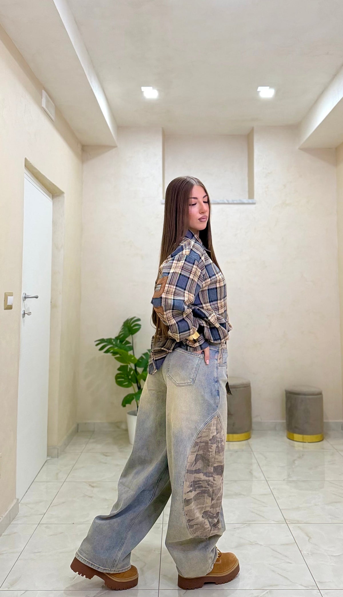 Jeans baggy sabb/militare