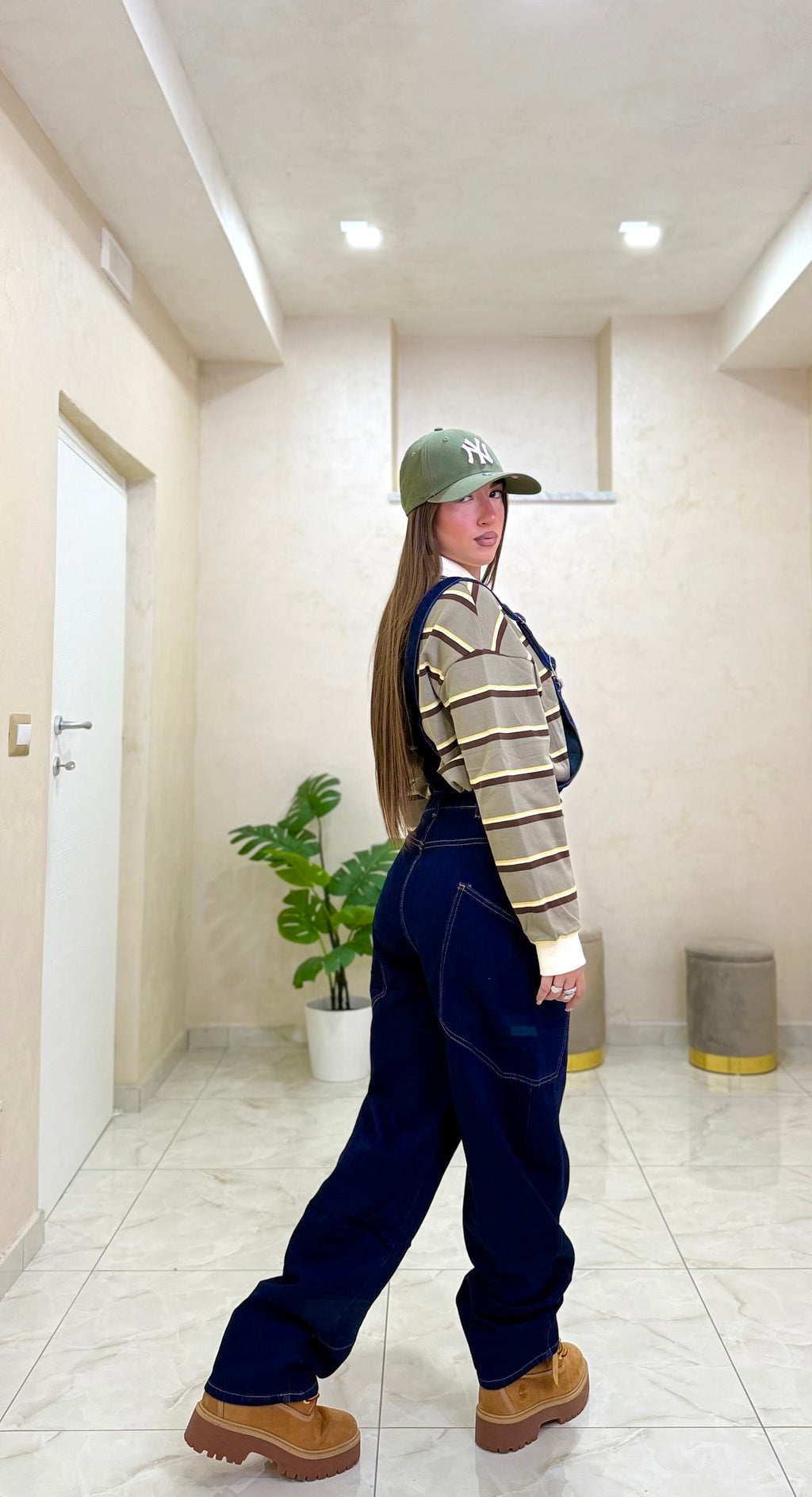 Salopette denim scuro