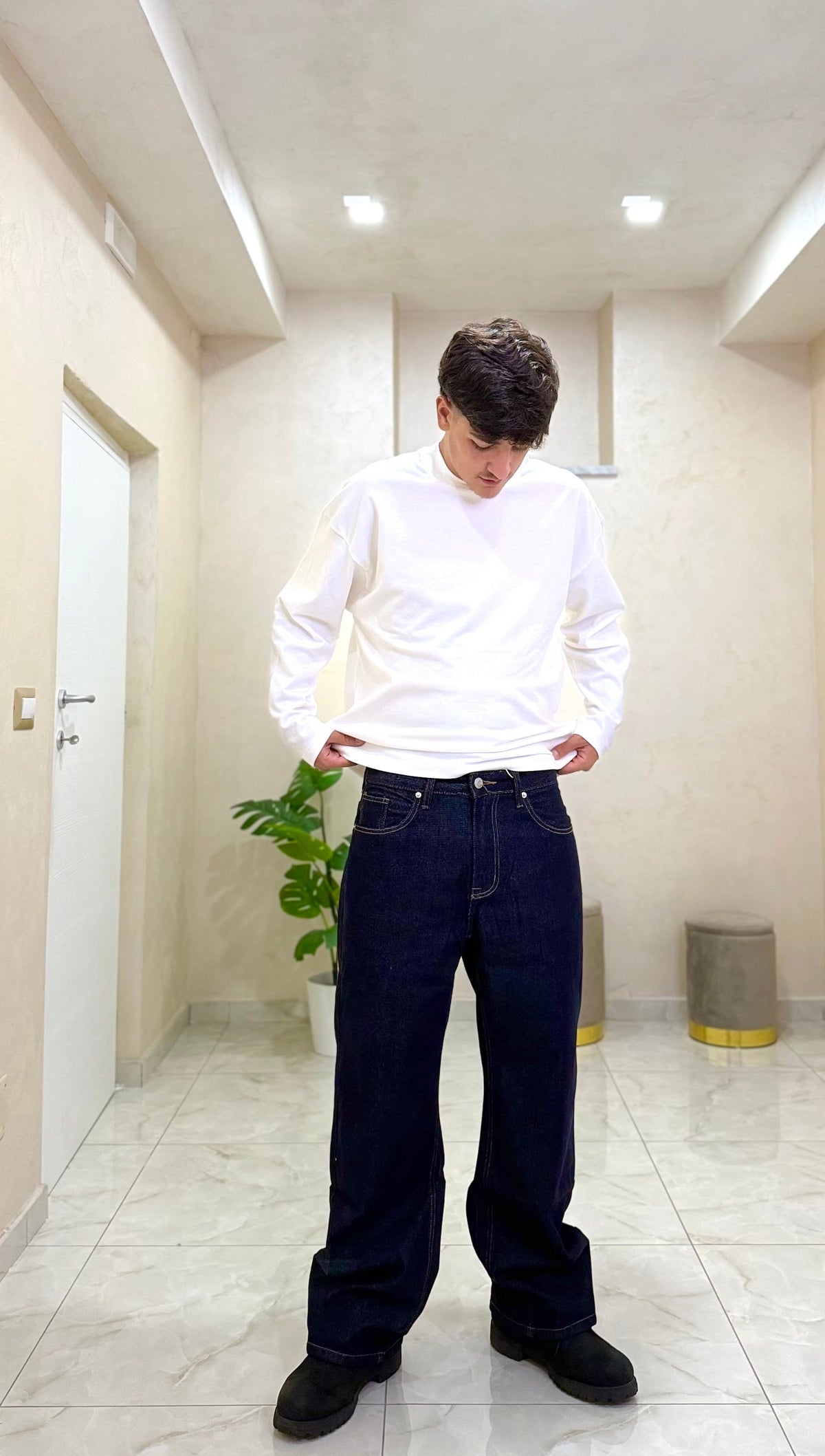 Jeans baggy denim scuro 8007