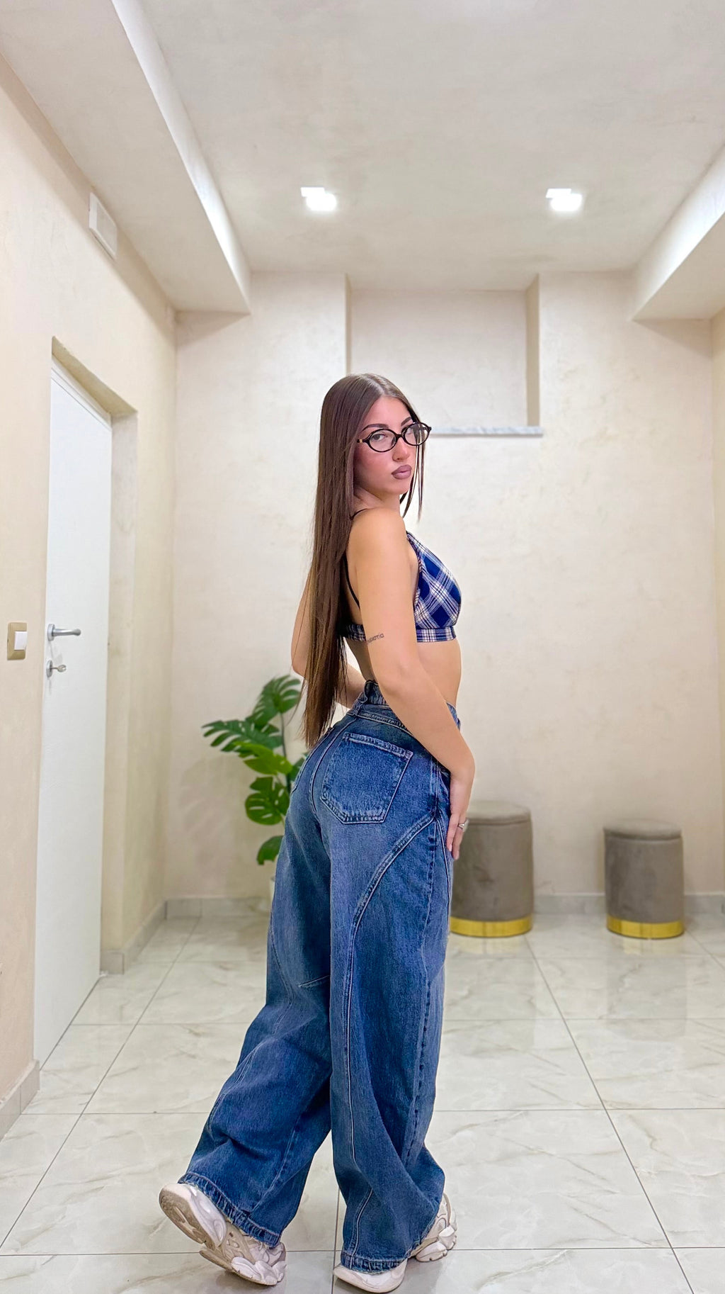 Jeans baggy semi strappato