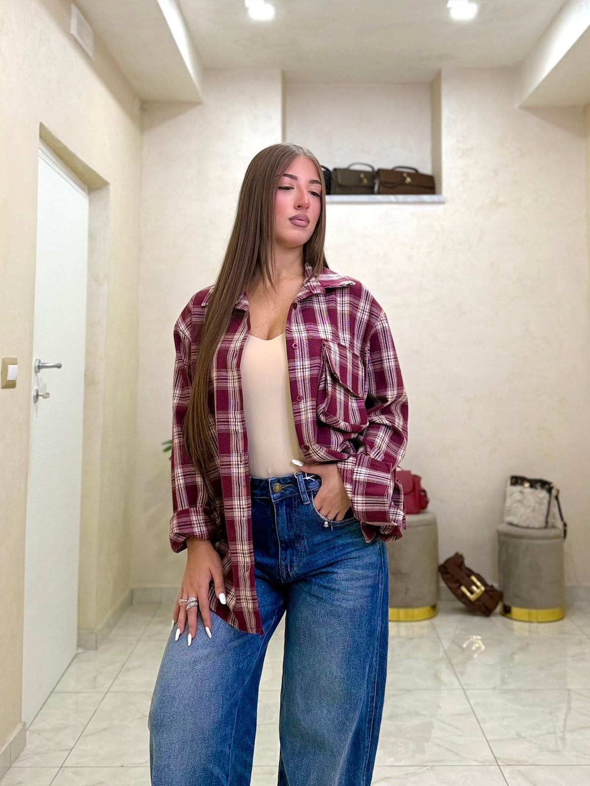 Camicia lady a quadroni