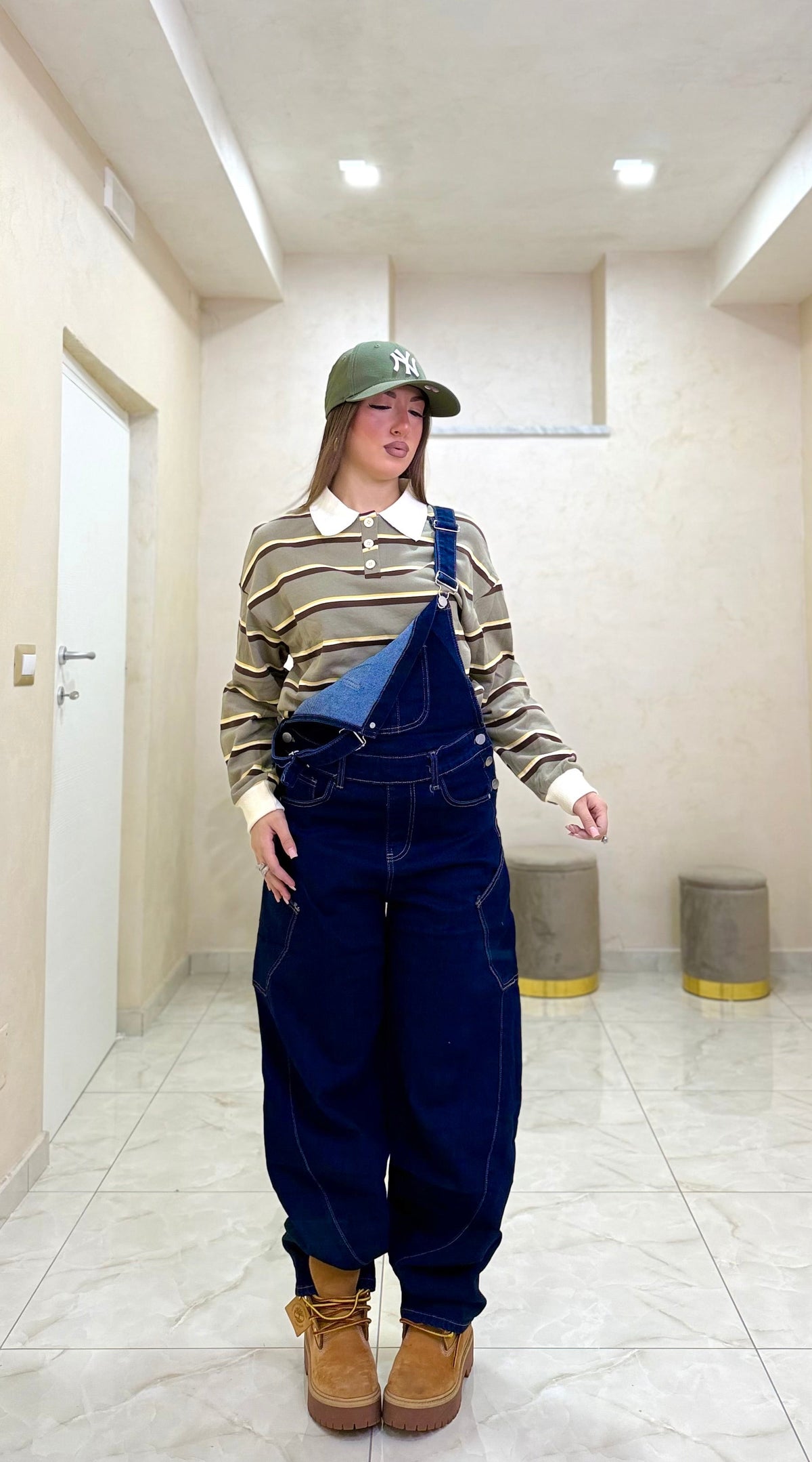 Salopette denim scuro