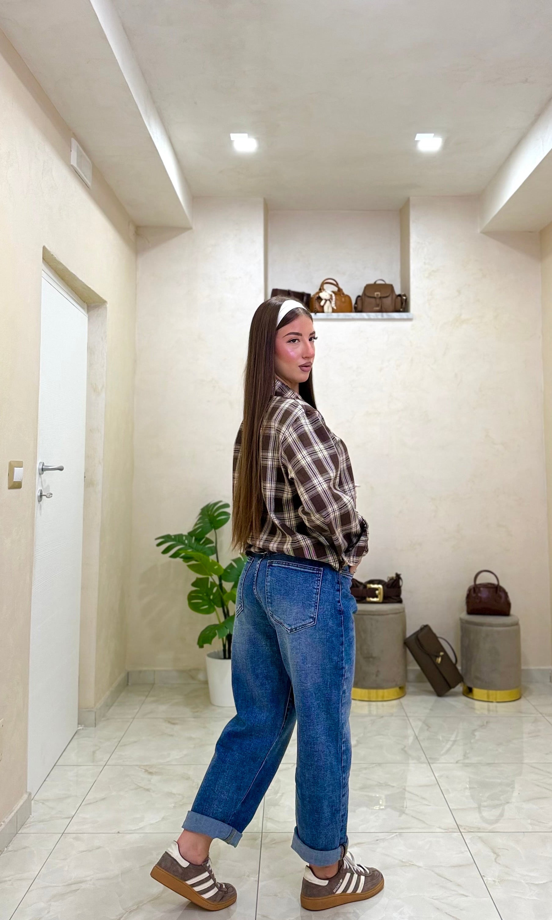Jeans denim mom fit