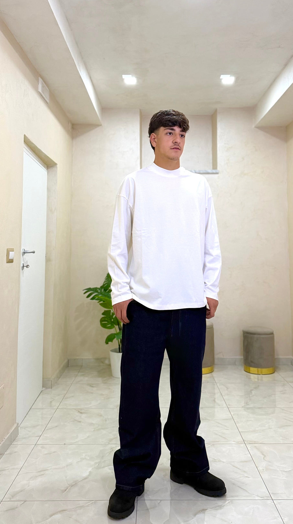 Jeans baggy denim scuro 8007