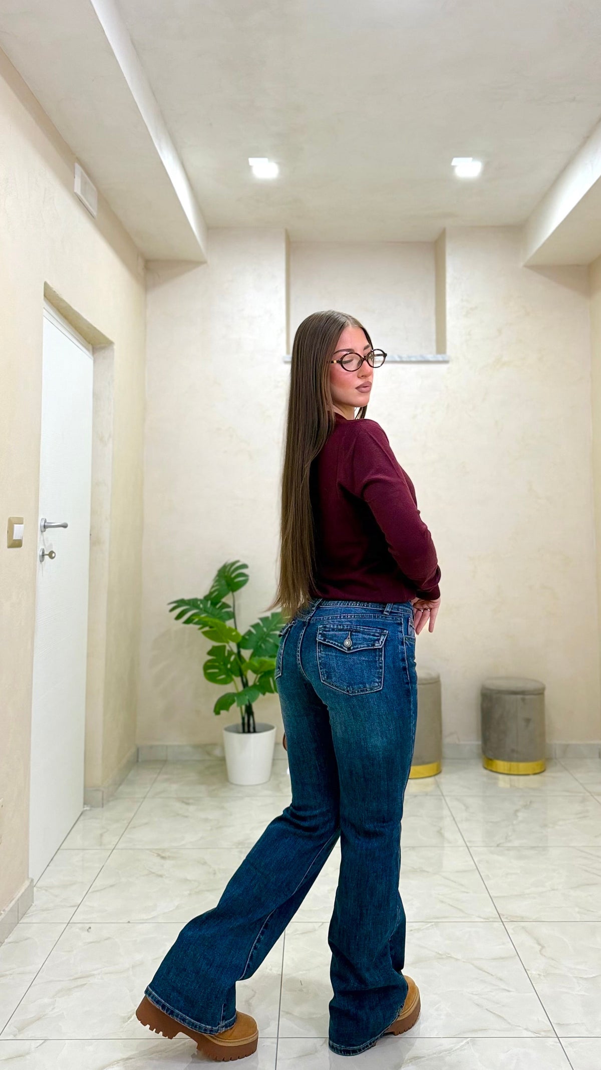 Jeans a zampa vita bassa 8016