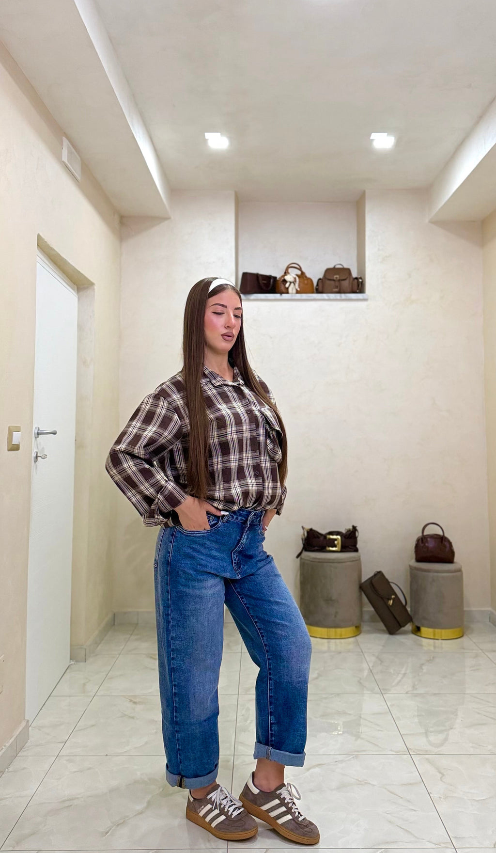 Jeans denim mom fit