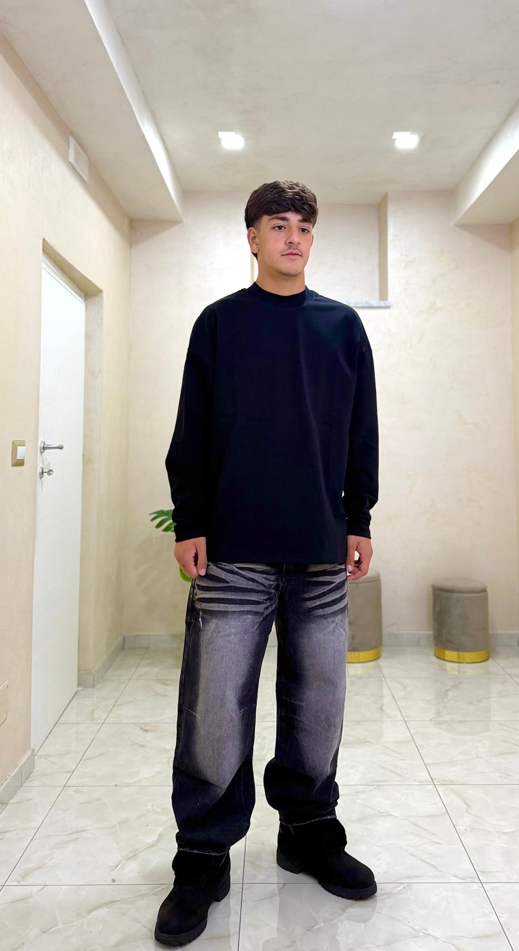 Jeans baggy black 8827