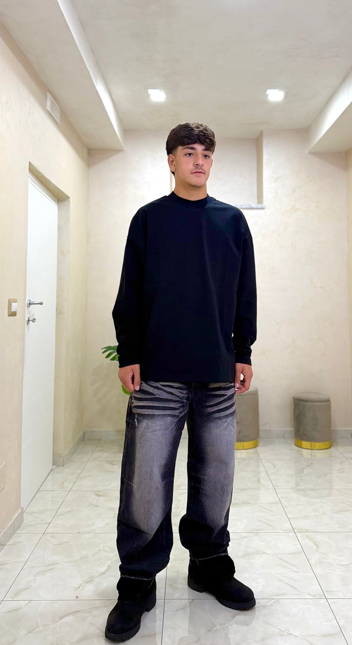 Jeans baggy black 8827