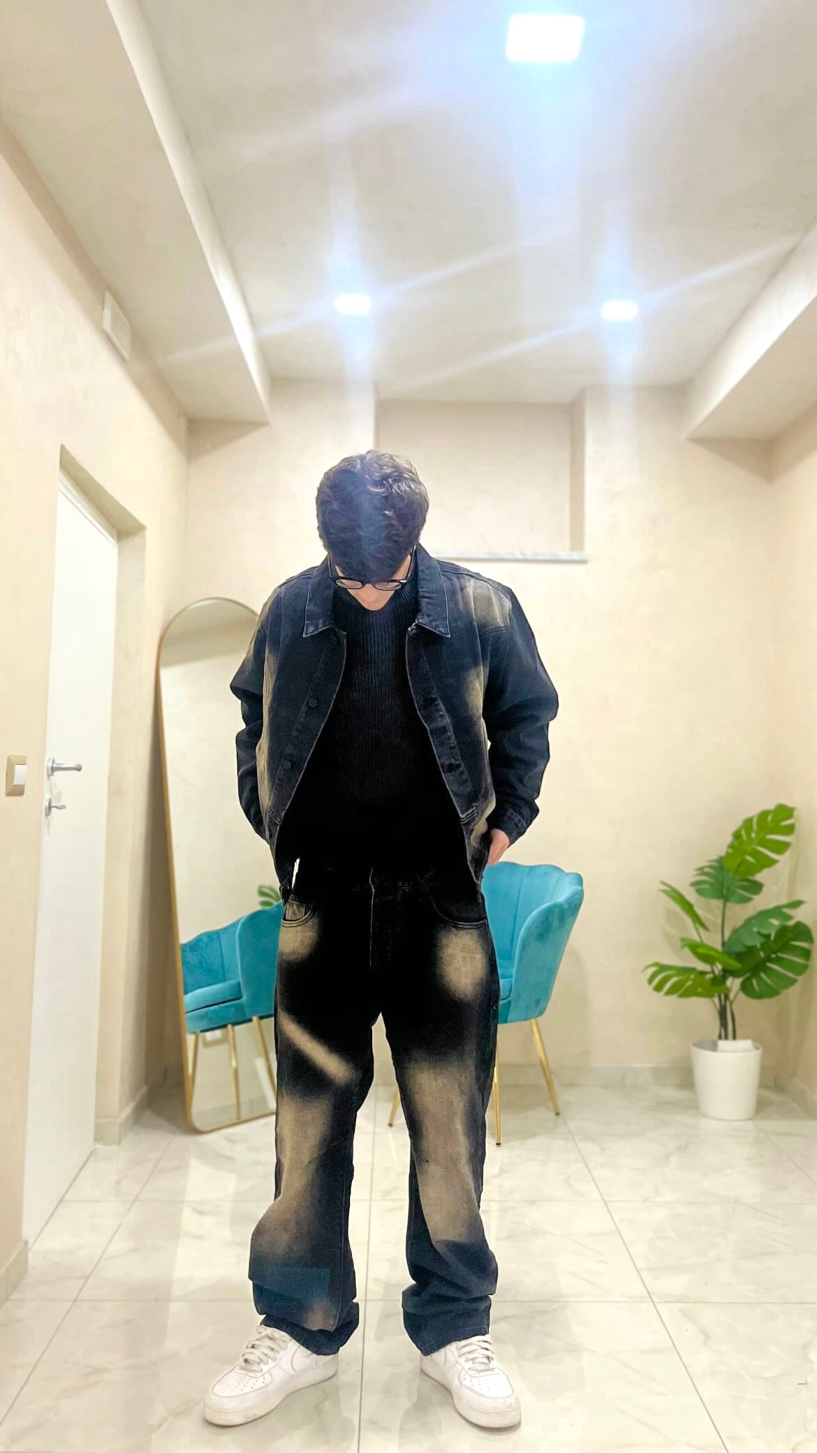 Coordinato jeans black/sabb