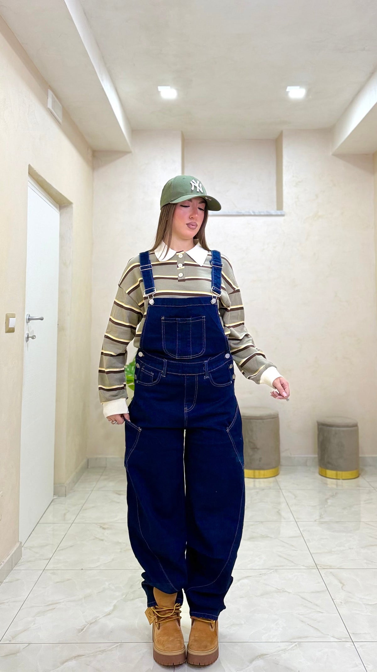 Salopette denim scuro