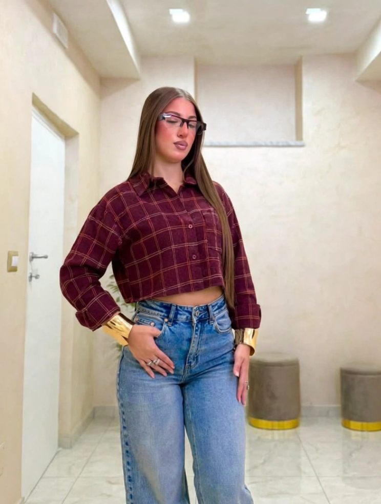 Camicia quadroni crop