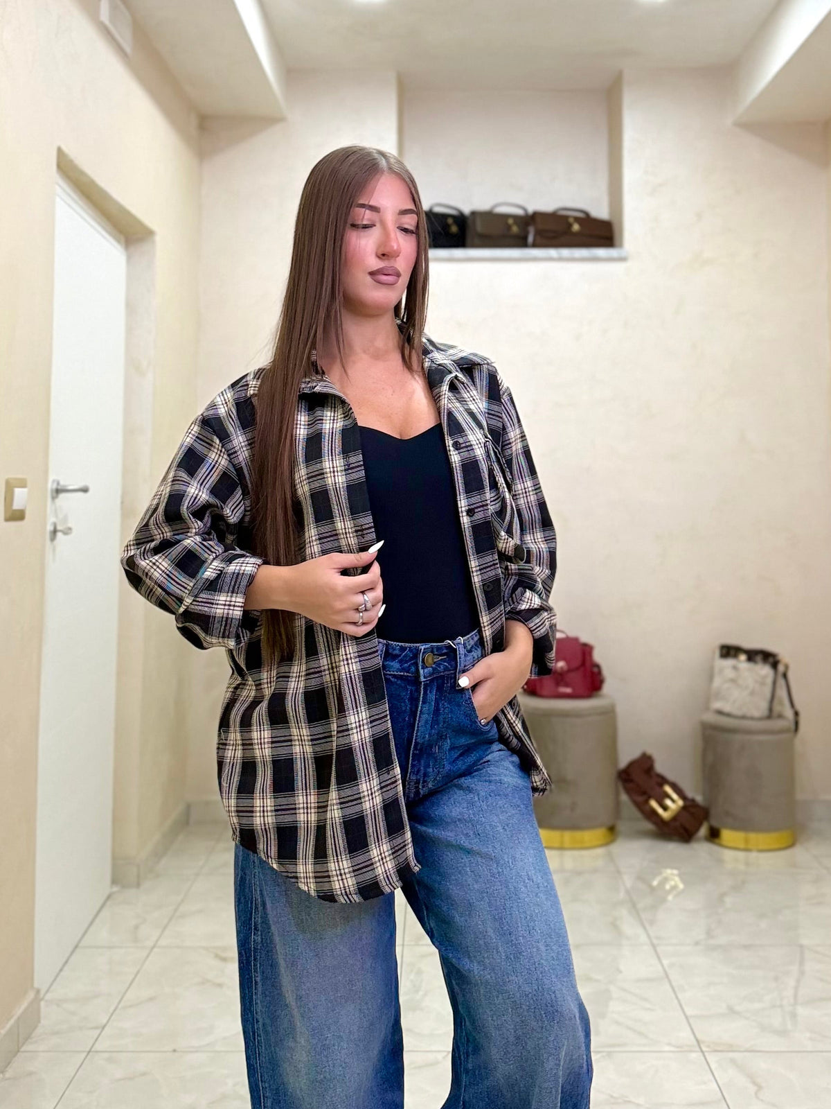 Camicia lady a quadroni