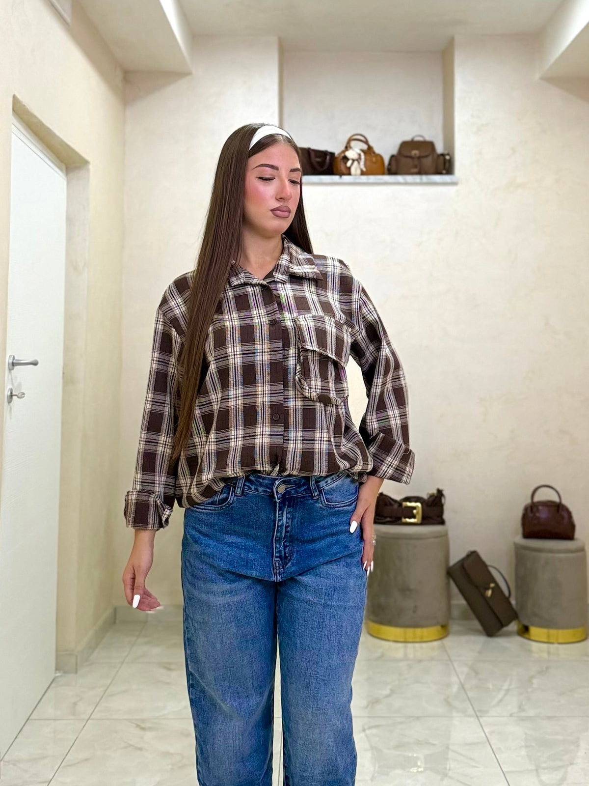 Camicia lady a quadroni