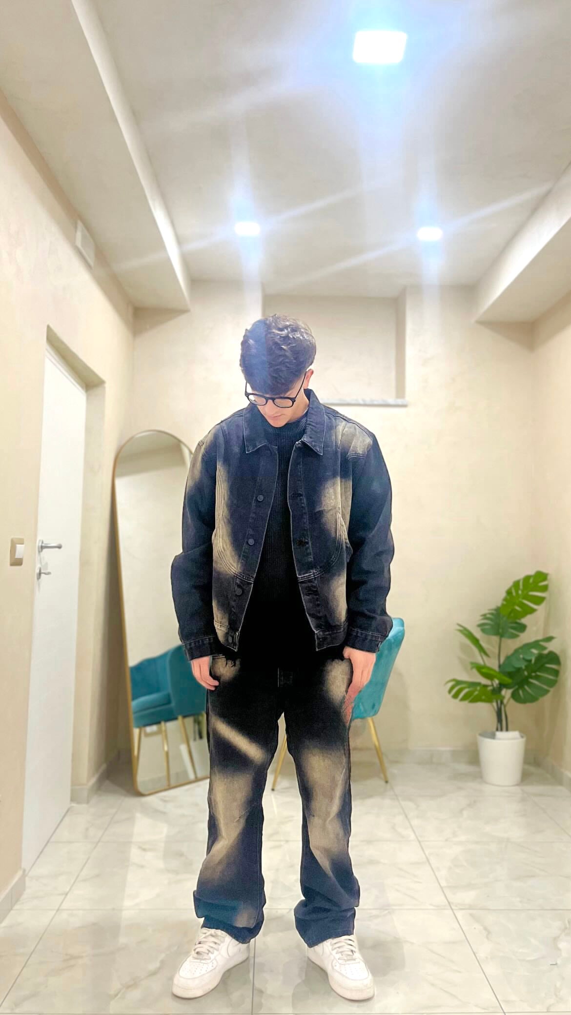 Coordinato jeans black/sabb