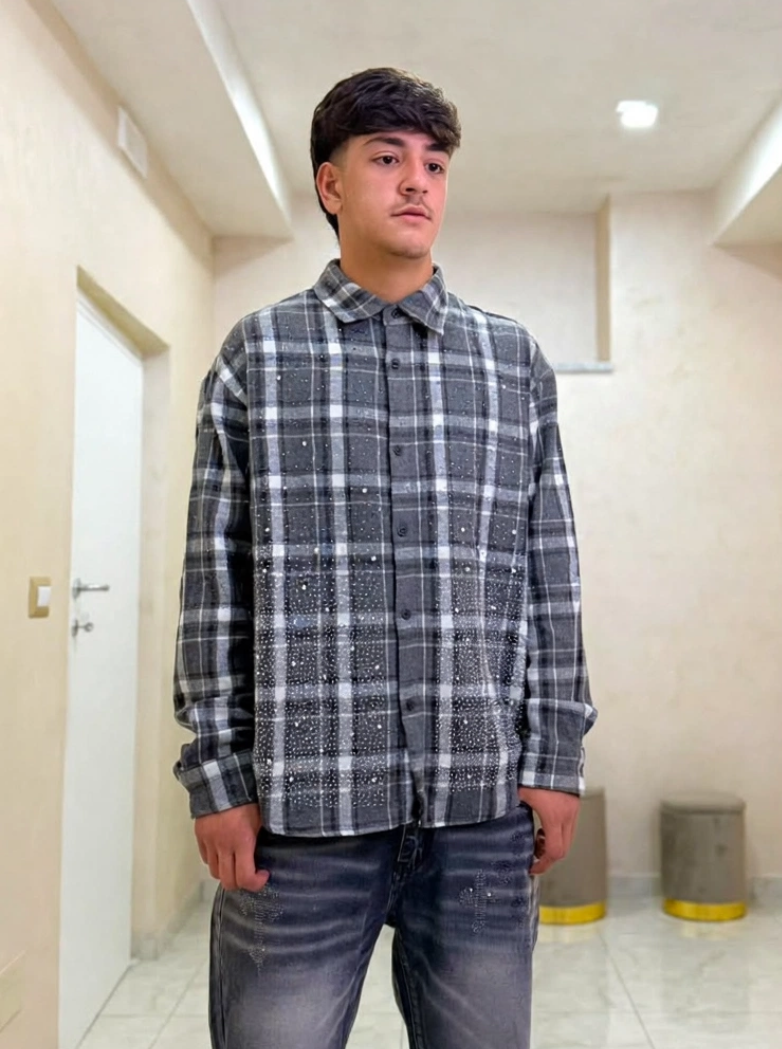 Camicia quadroni grey luxe